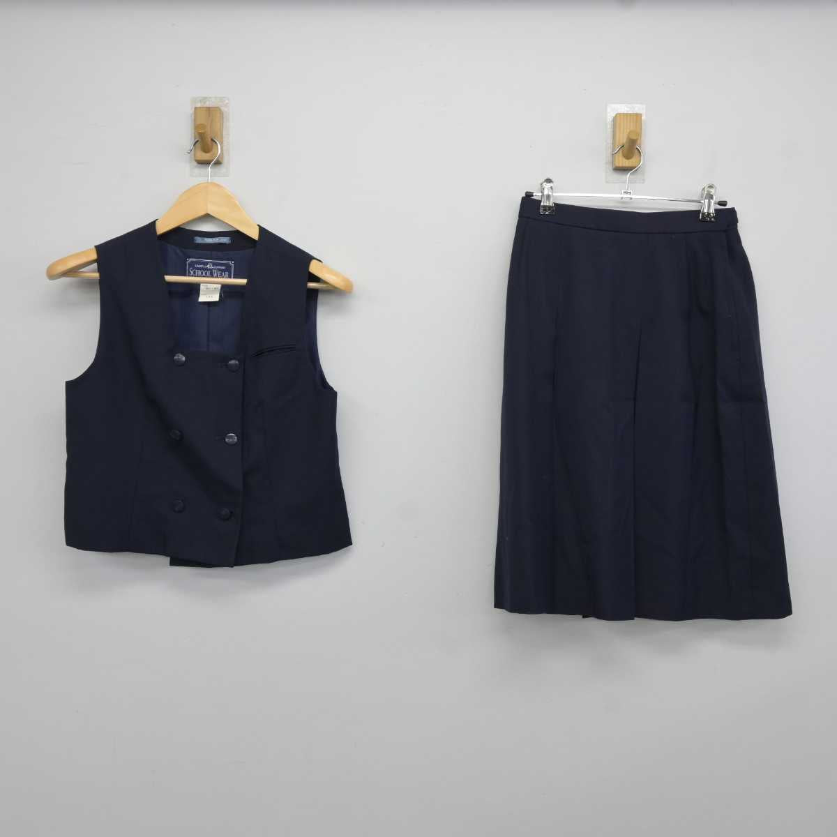 【中古】埼玉県 川越女子高等学校 女子制服 2点 (ベスト・スカート) sf044096