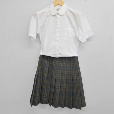 【中古】埼玉県 桶川高等学校 女子制服 4点 (ニットベスト・シャツ・スカート) sf044098