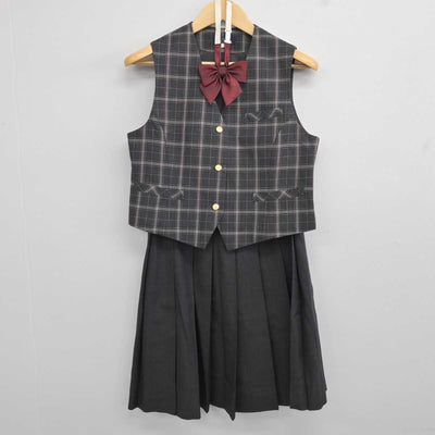 【中古】熊本県 慶誠高等学校 女子制服 5点 (ブレザー・ベスト・スカート) sf044111