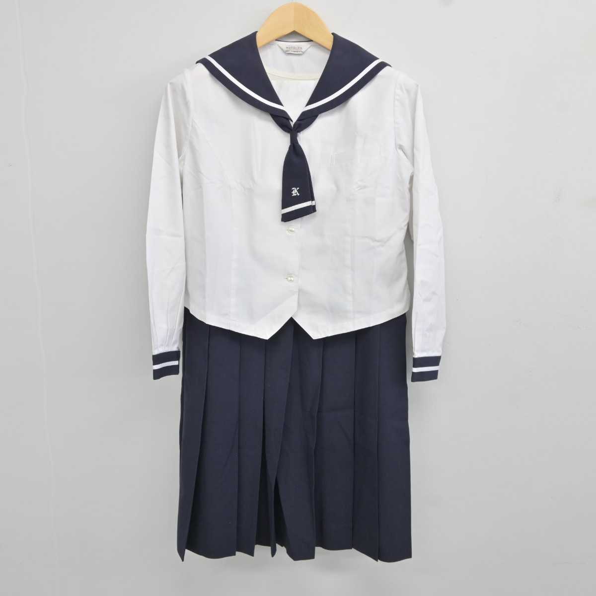 【中古】熊本県 慶誠高等学校 女子制服 4点 (セーラー服・ジャンパースカート) sf044112