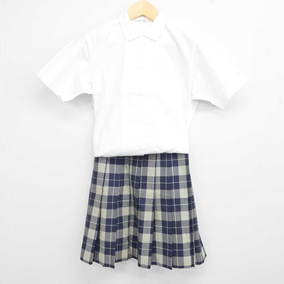 【中古】東京都 三輪田学園中学校・高等学校 女子制服 3点 (ニットベスト・シャツ・スカート) sf044117