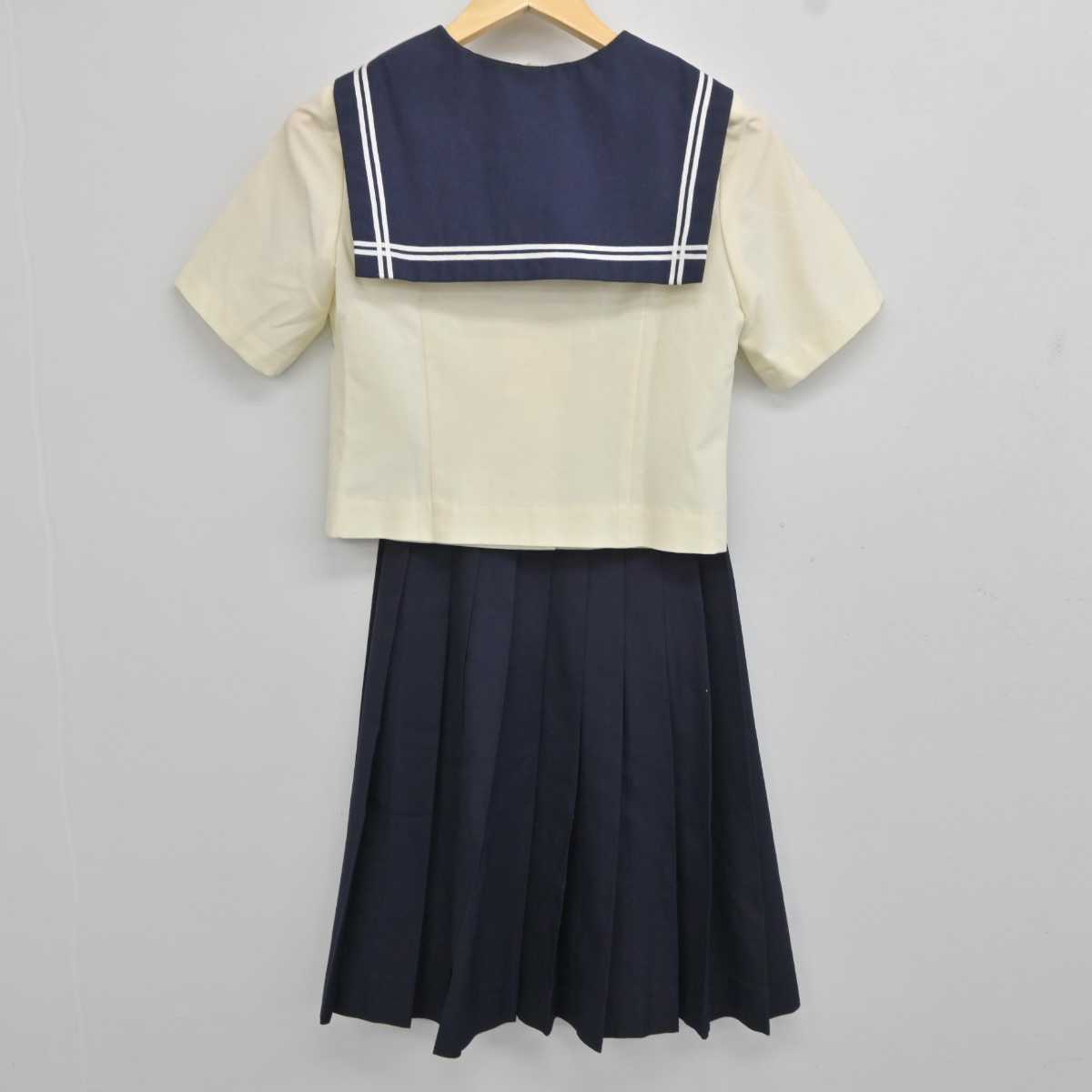 【中古】福島県 郡山商業高等学校 女子制服 2点 (セーラー服・スカート) sf044123