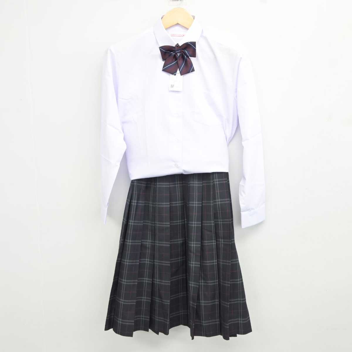 【中古】千葉県 萱田中学校 女子制服 4点 (ブレザー・シャツ・スカート) sf044124