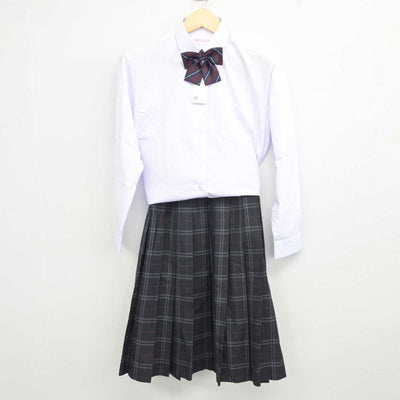 【中古】千葉県 萱田中学校 女子制服 4点 (ブレザー・シャツ・スカート) sf044124