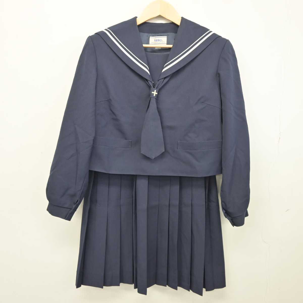 【中古】山形県 山形市立第十中学校 女子制服 3点 (セーラー服・スカート) sf044173