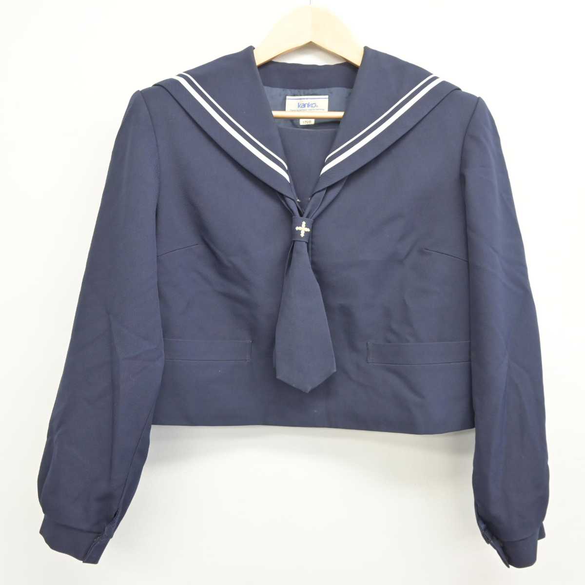 【中古】山形県 山形市立第十中学校 女子制服 3点 (セーラー服・スカート) sf044173