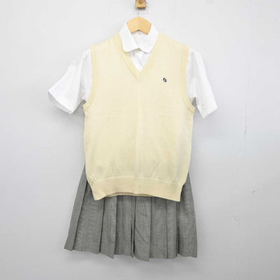 【中古】東京都 東京成徳大学高等学校 女子制服 3点 (ニットベスト・シャツ・スカート) sf044176