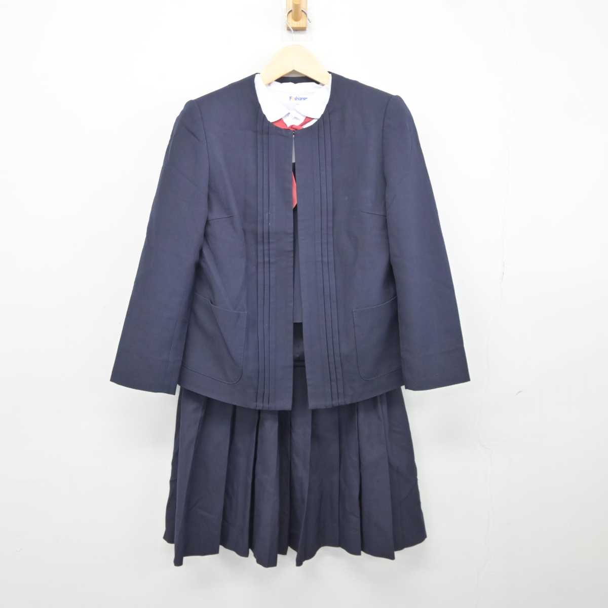 【中古】茨城県 常総市立石下中学校 女子制服 5点 (ブレザー・ベスト・シャツ・スカート) sf044184