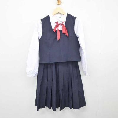 【中古】茨城県 常総市立石下中学校 女子制服 5点 (ブレザー・ベスト・シャツ・スカート) sf044184