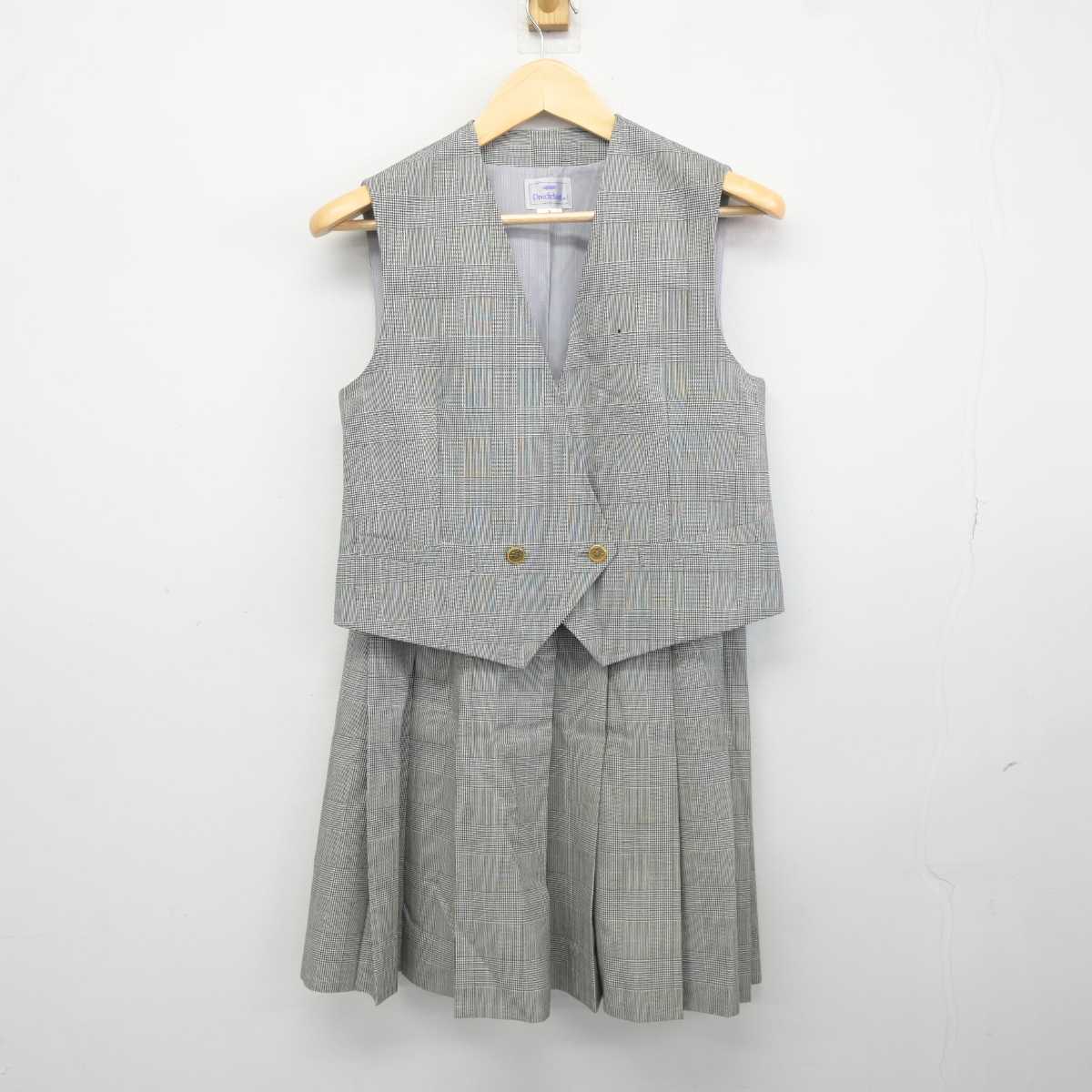 【中古】千葉県 千城台高等学校 女子制服 2点 (ベスト・スカート) sf044205