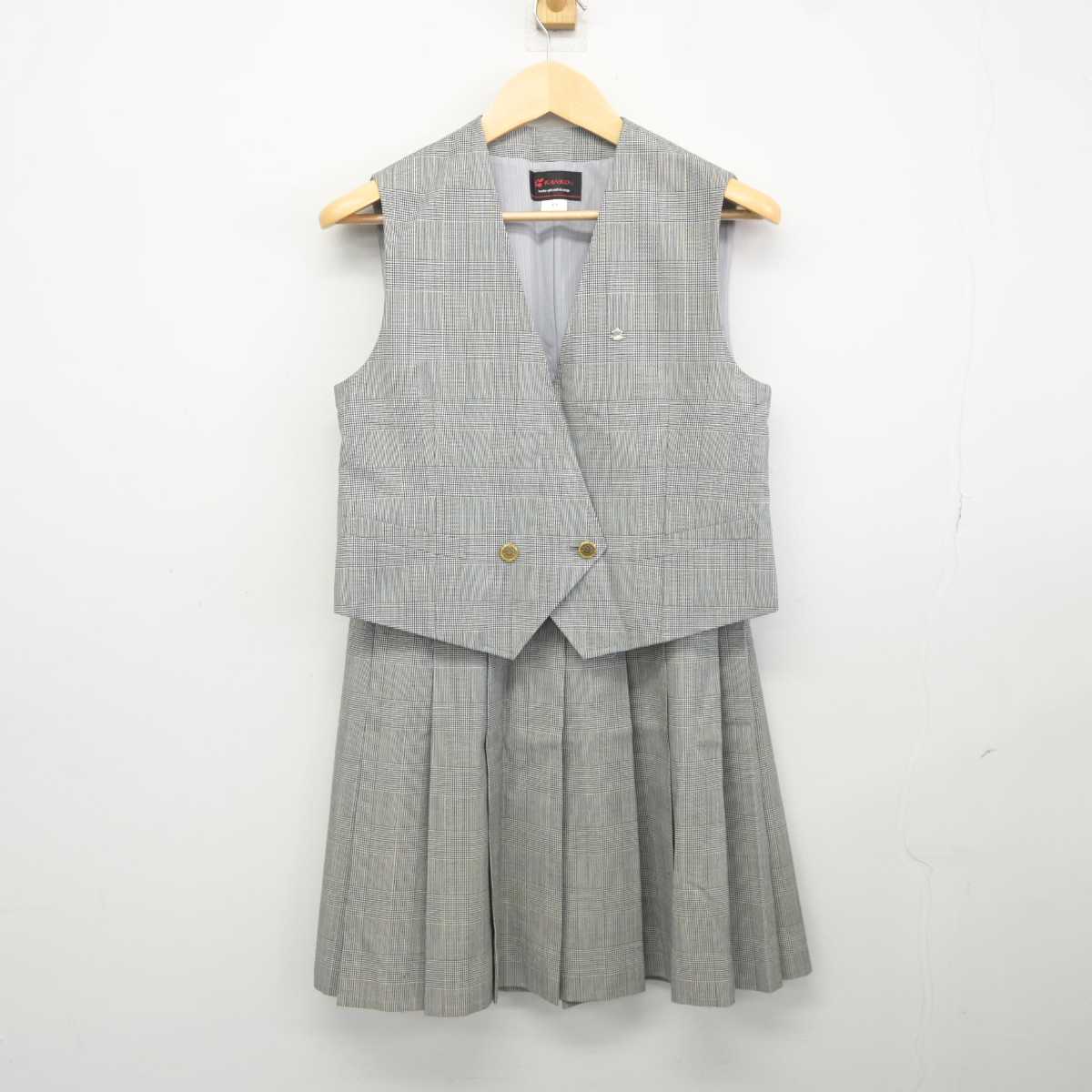 【中古】千葉県 千城台高等学校 女子制服 2点 (ベスト・スカート) sf044207