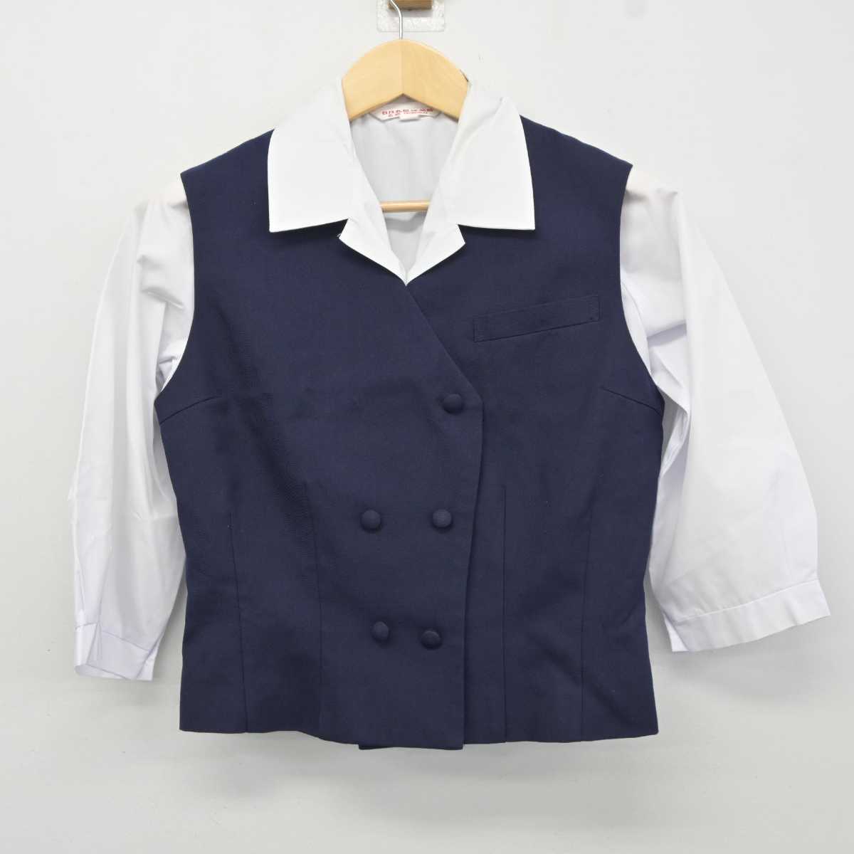 【中古】佐賀県 鳥栖高等学校 女子制服 2点 (シャツ・ベスト) sf044253