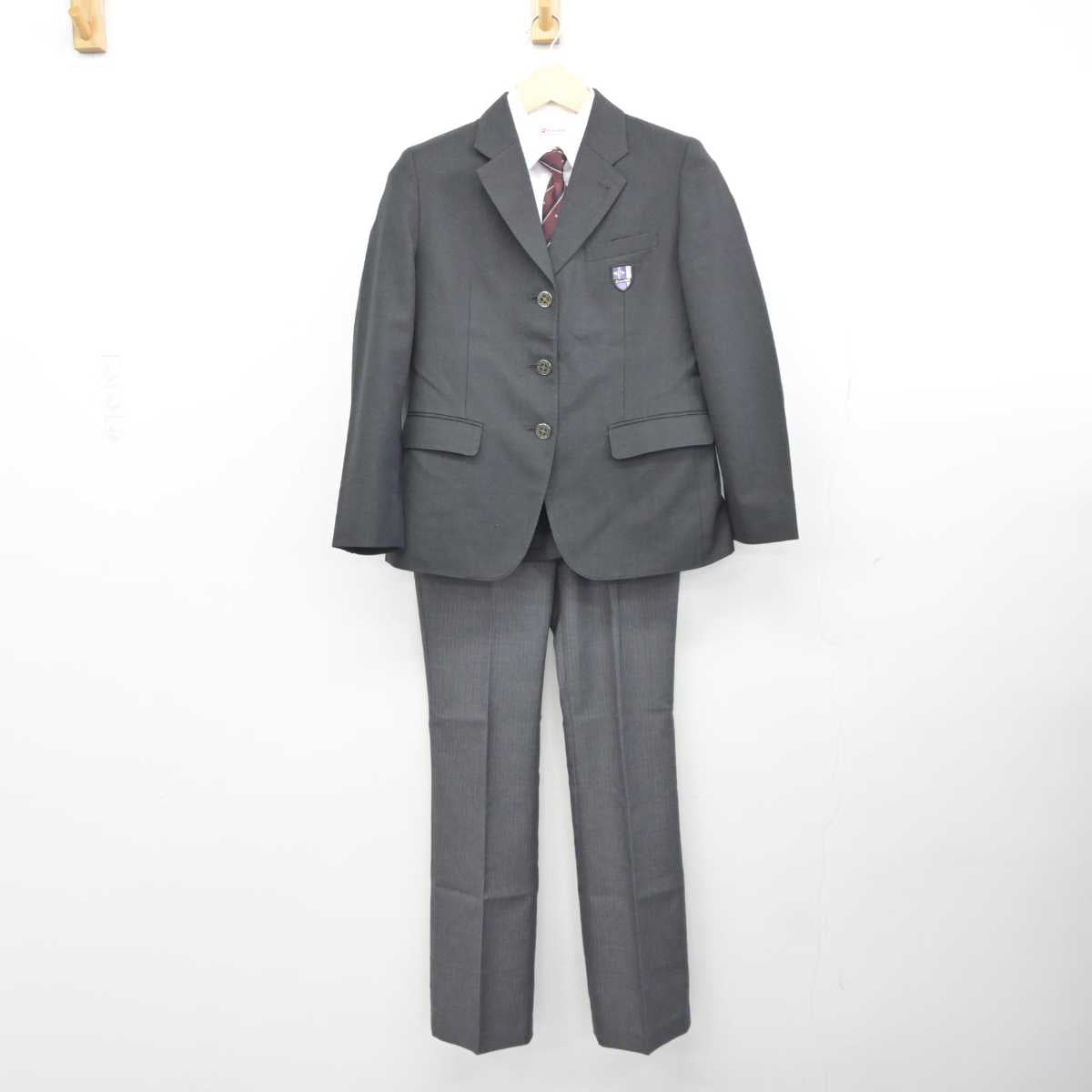 【中古】北海道 札幌市立札苗北中学校 女子制服 4点 (ブレザー・シャツ・ズボン) sf044256