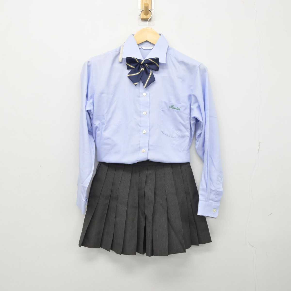 【中古】大阪府 大阪産業大学附属高等学校 女子制服 3点 (シャツ・スカート) sf044279