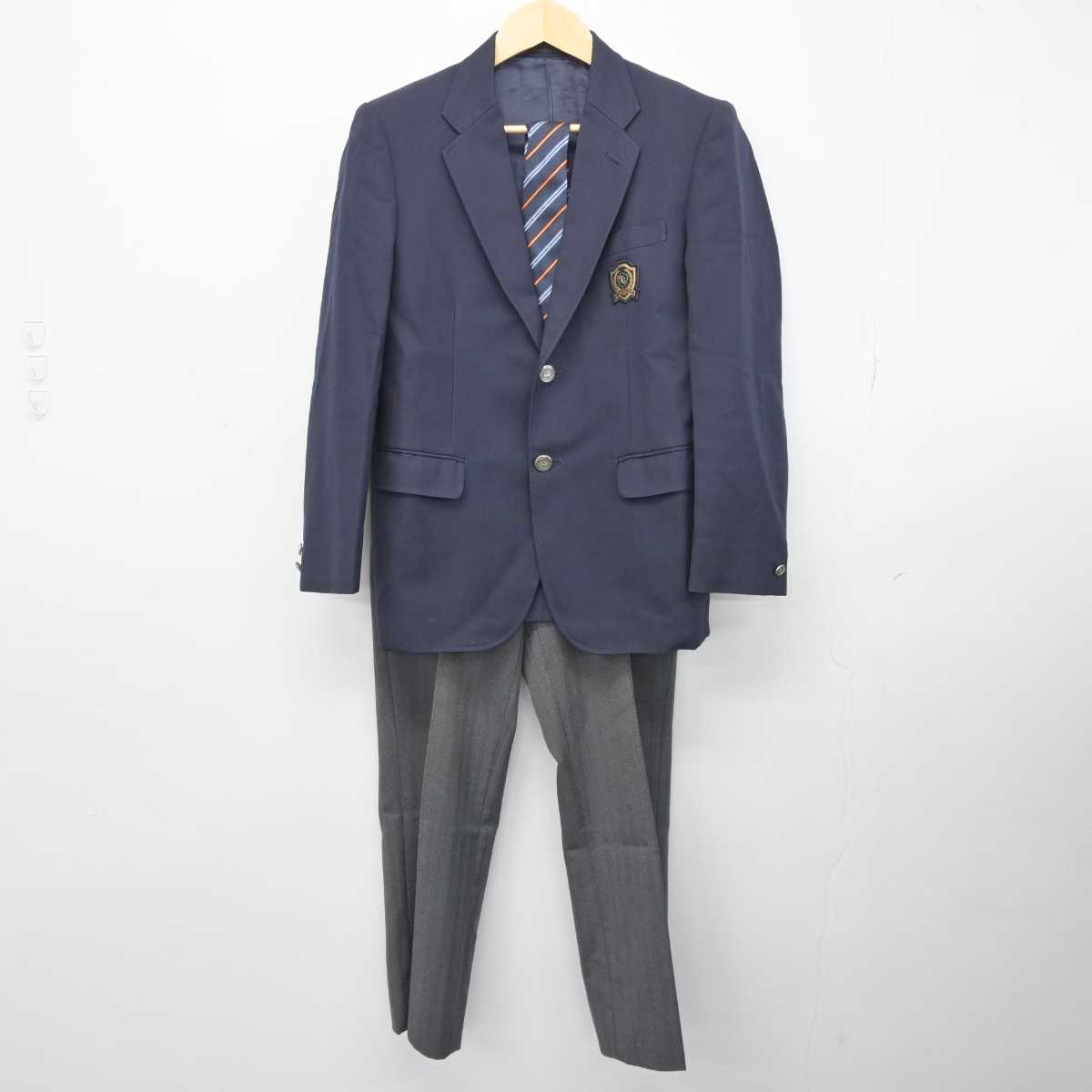 【中古】神奈川県 立花学園高等学校 男子制服 5点 (ブレザー・ニット・ズボン) sf044294