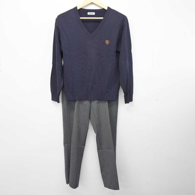 【中古】神奈川県 立花学園高等学校 男子制服 5点 (ブレザー・ニット・ズボン) sf044294