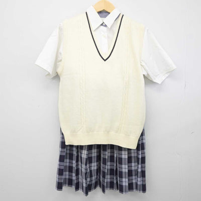 【中古】東京都 貞静学園高等学校 女子制服 3点 (ニットベスト・シャツ・スカート) sf044308