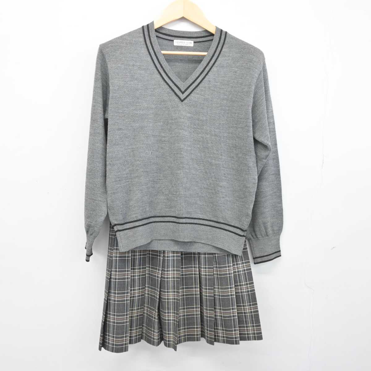 【中古】大阪府 旭高等学校 女子制服 2点 (ニット・スカート) sf044329