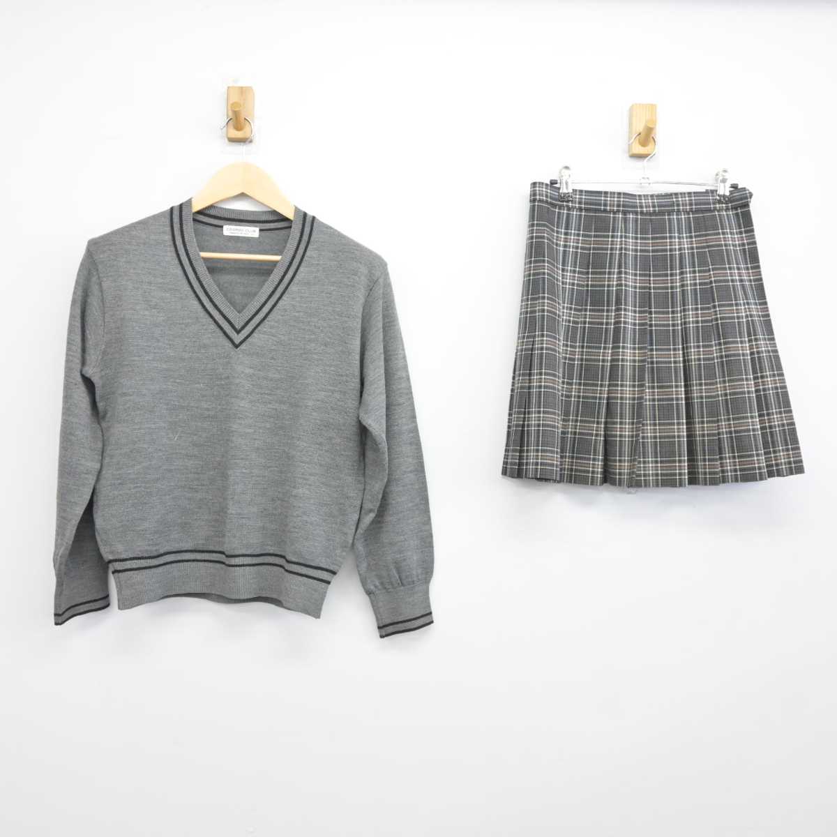 【中古】大阪府 旭高等学校 女子制服 2点 (ニット・スカート) sf044329