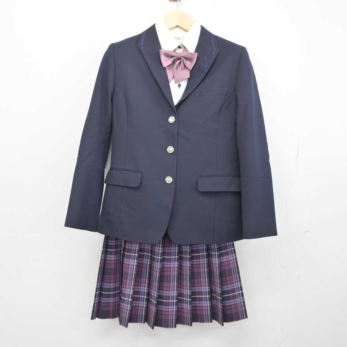 【中古】岡山県 倉敷翠松高等学校 女子制服 4点 (ブレザー・シャツ・スカート) sf044345