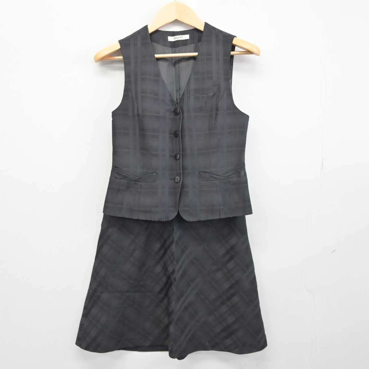 【中古】 事務服 女子制服 2点 (ベスト・スカート) sf044358