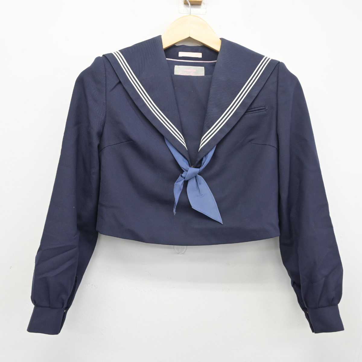 【中古】福岡県 次郎丸中学校 女子制服 3点 (セーラー服・ジャンパースカート) sf044371