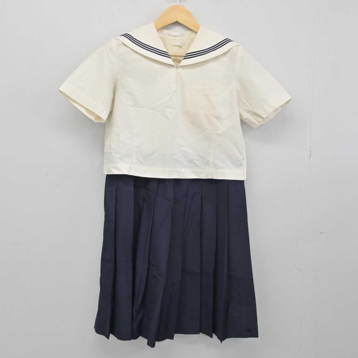 【中古】福岡県 博多女子高等学校 女子制服 3点 (セーラー服・ジャンパースカート) sf044380