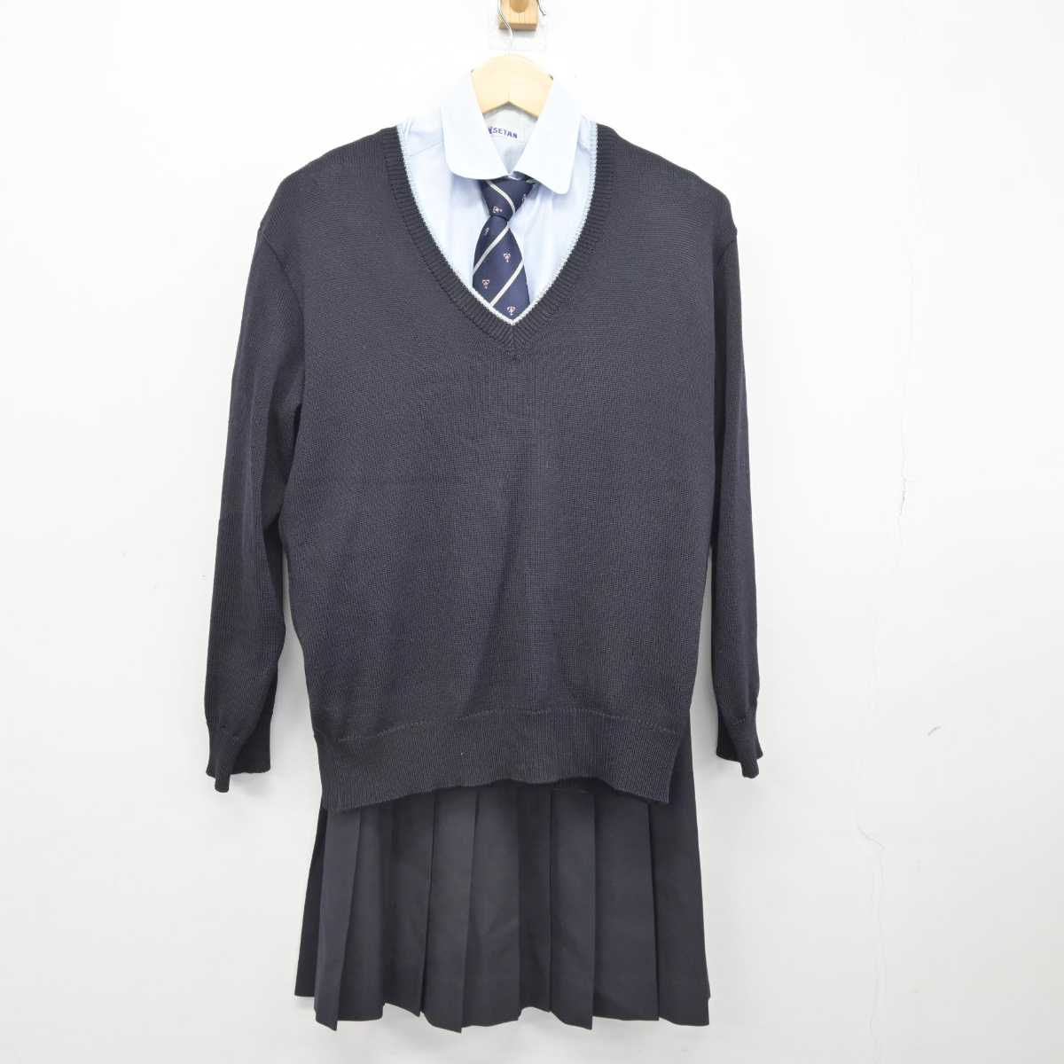 【中古】東京都 日大鶴ヶ丘高等学校 女子制服 5点 (ブレザー・ニット・シャツ・スカート) sf044382