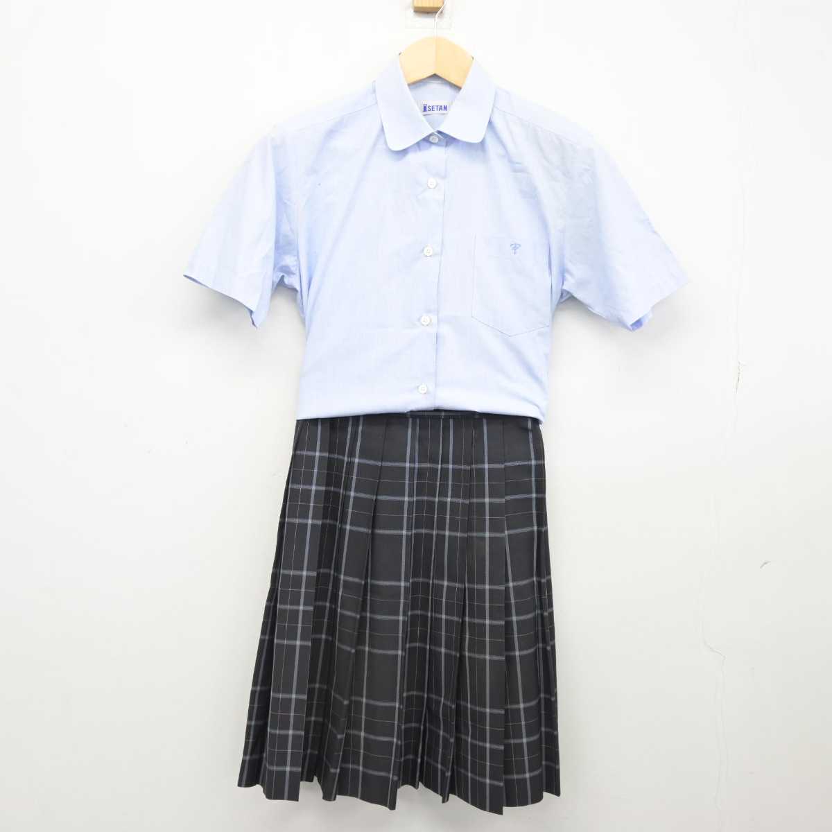 【中古】東京都 日大鶴ヶ丘高等学校 女子制服 2点 (シャツ・スカート) sf044384