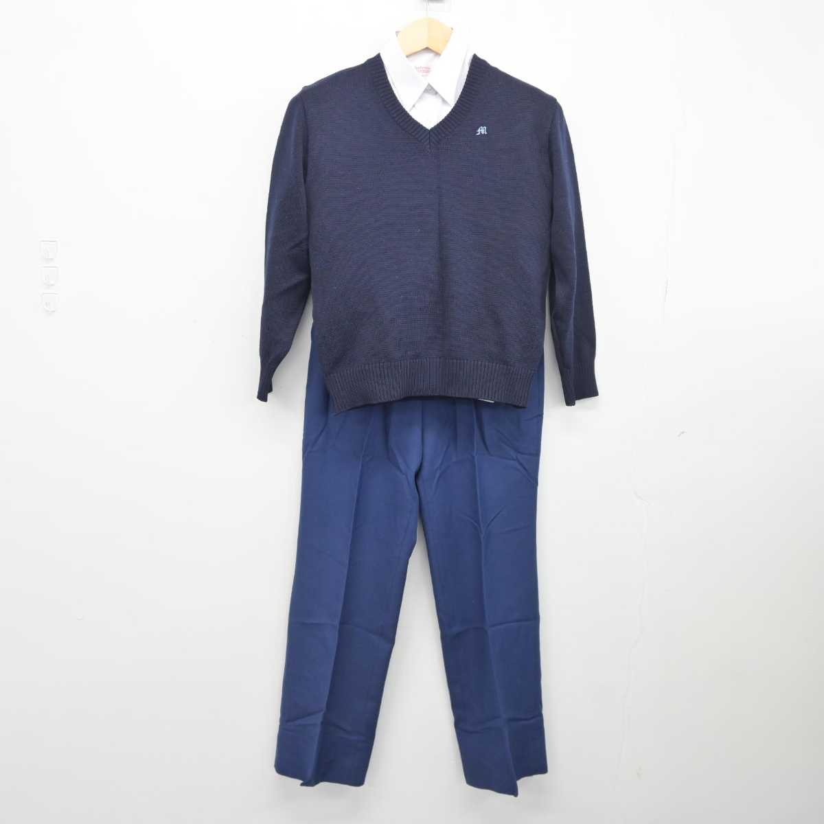 【中古】千葉県 六実高等学校 女子制服 3点 (ニット・シャツ・ズボン) sf044387