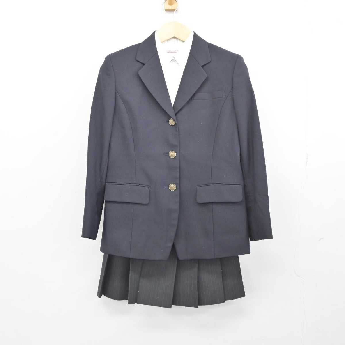 【中古】香川県 藤井高等学校 女子制服 3点 (ブレザー・シャツ・スカート) sf044400