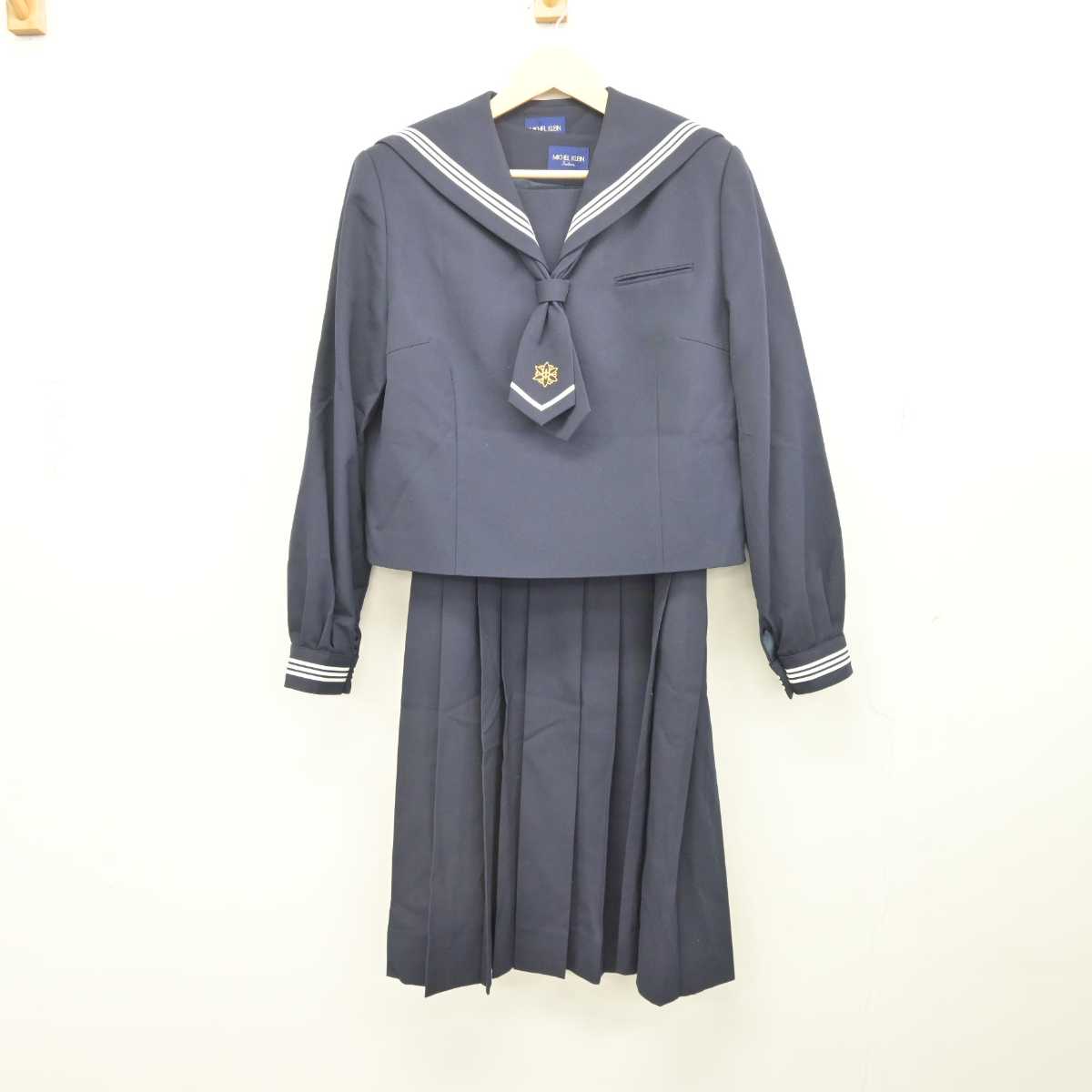 【中古】東京都 葛飾区立一之台中学校 女子制服 4点 (セーラー服・シャツ・ジャンパースカート) sf044406