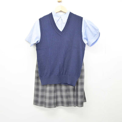 【中古】東京都 武蔵野中学校高等学校 女子制服 3点 (ニットベスト・シャツ・スカート) sf044411