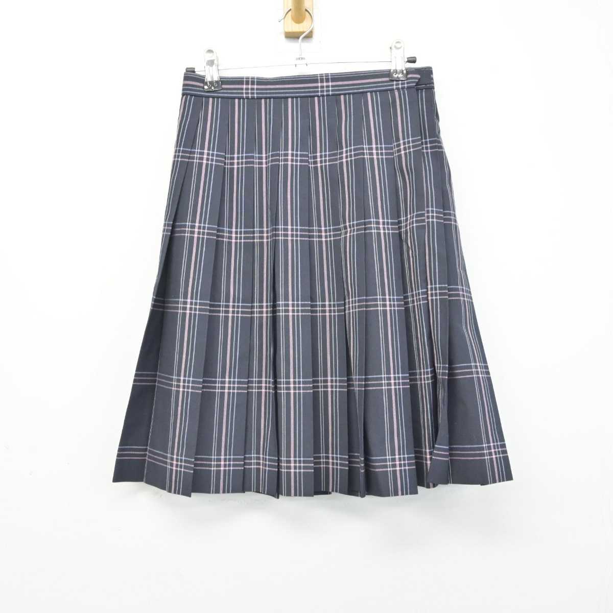 【中古】東京都 八雲学園中学校高等学校 女子制服 4点 (ニットベスト・シャツ・スカート) sf044423