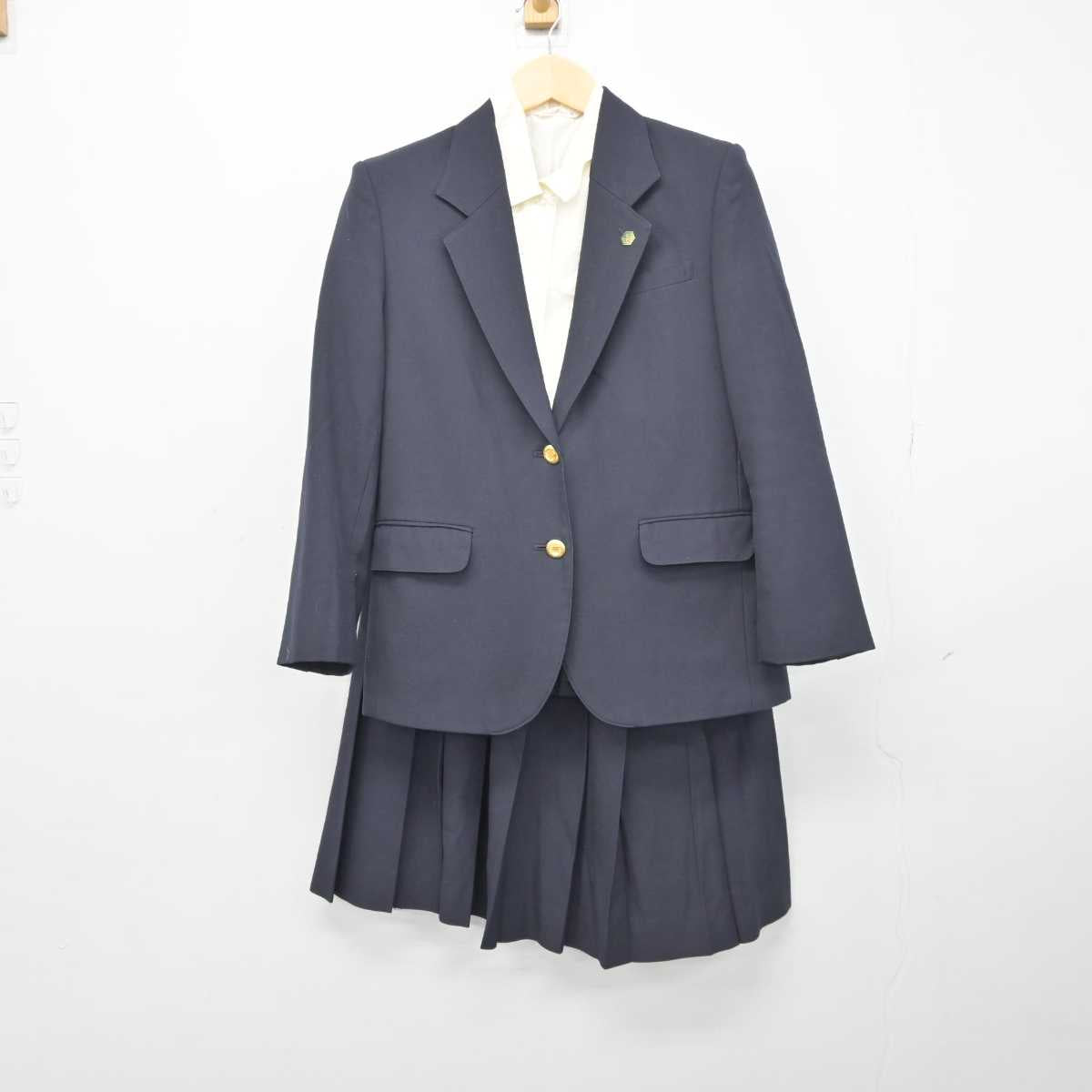 【中古】埼玉県 大宮南高等学校 女子制服 4点 (ブレザー・ニット・シャツ・スカート) sf044438