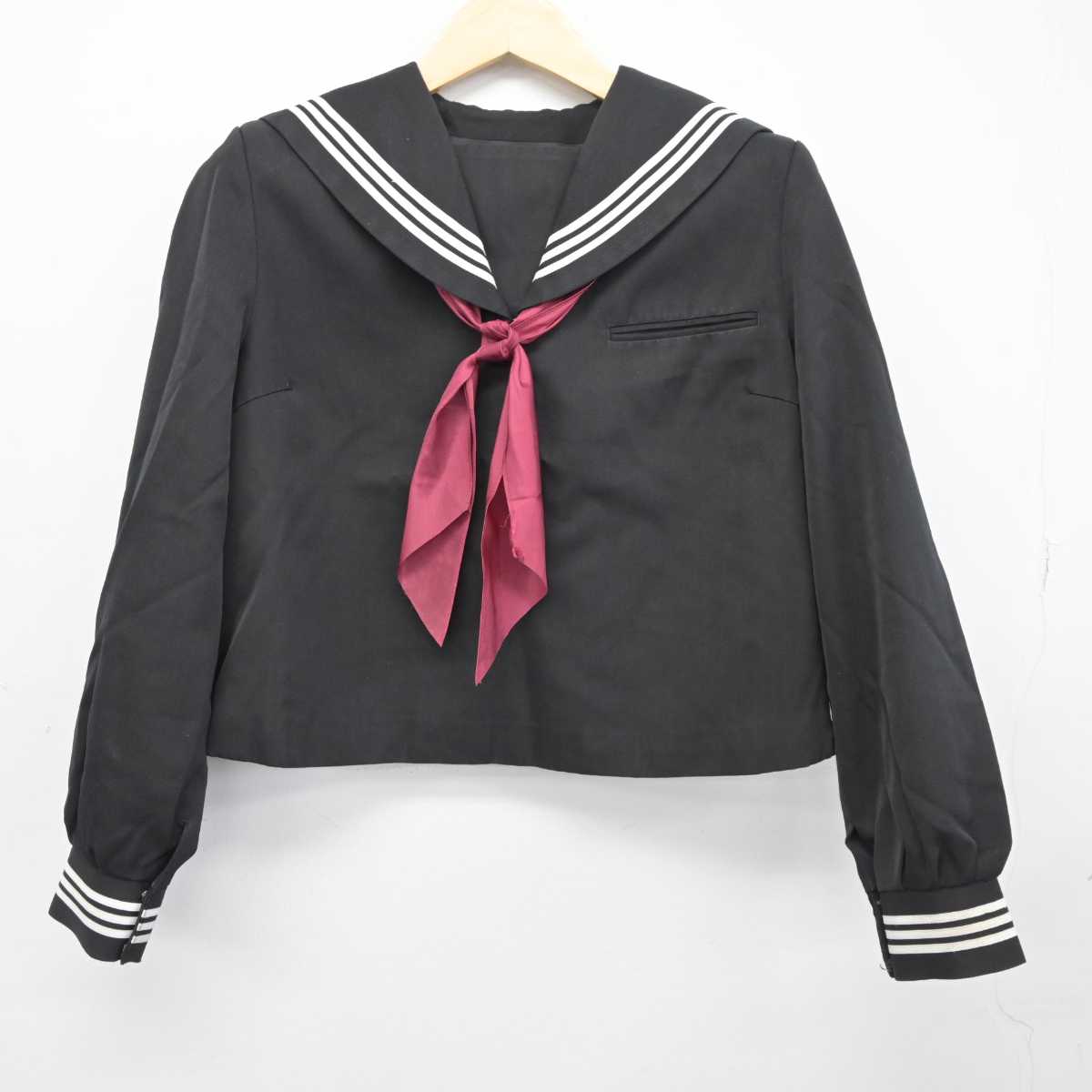 【中古】香川県 引田中学校 女子制服 2点 (セーラー服) sf044450