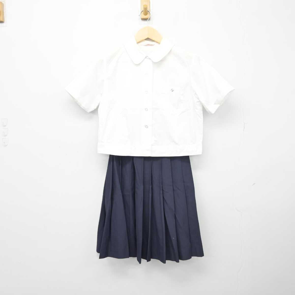 【中古】静岡県 常葉大学附属菊川中学校高等学校 女子制服 2点 (シャツ・スカート) sf044516