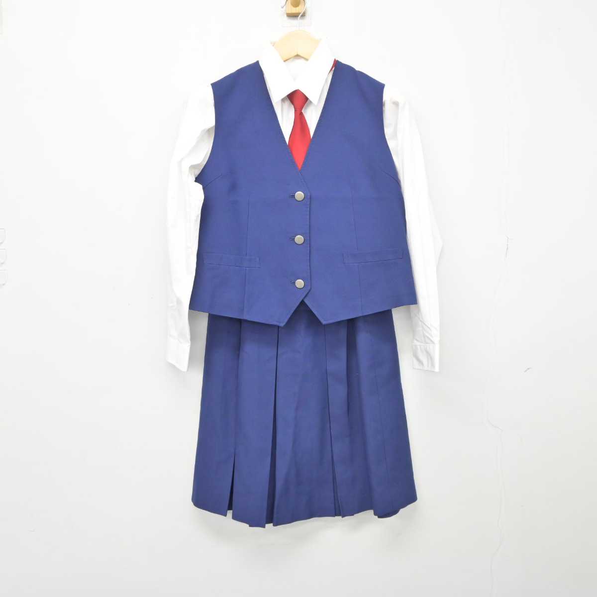 【中古】栃木県 大平南中学校 女子制服 5点 (ブレザー・ベスト・シャツ・スカート) sf044526