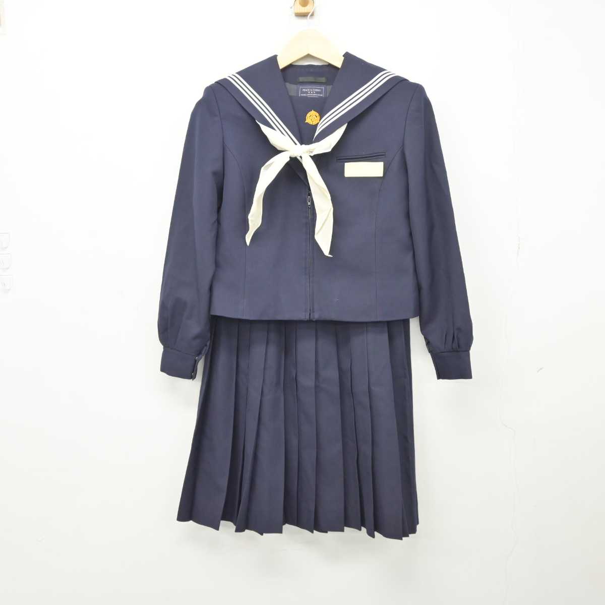 【中古】福岡県 田川高等学校 女子制服 4点 (セーラー服・スカート) sf044528