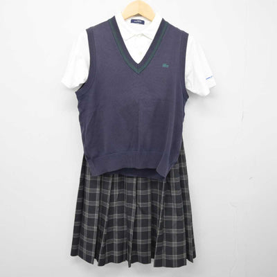 【中古】東京都 志村第四中学校 女子制服 3点 (ニットベスト・シャツ・スカート) sf044557