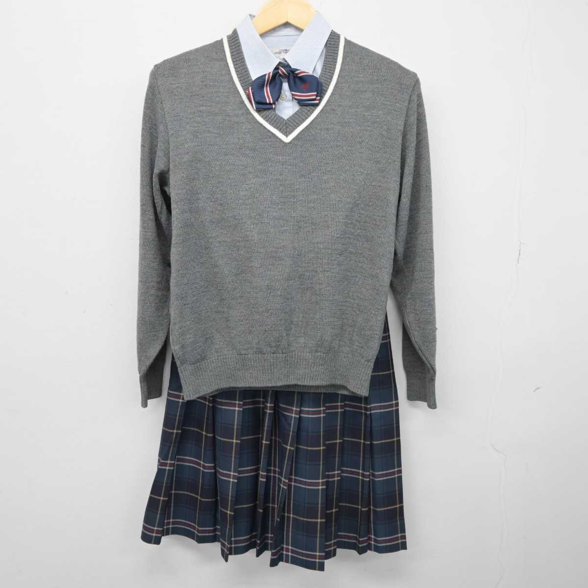 【中古】北海道 札幌山の手高等学校 女子制服 5点 (ブレザー・ニット・シャツ・スカート) sf044560