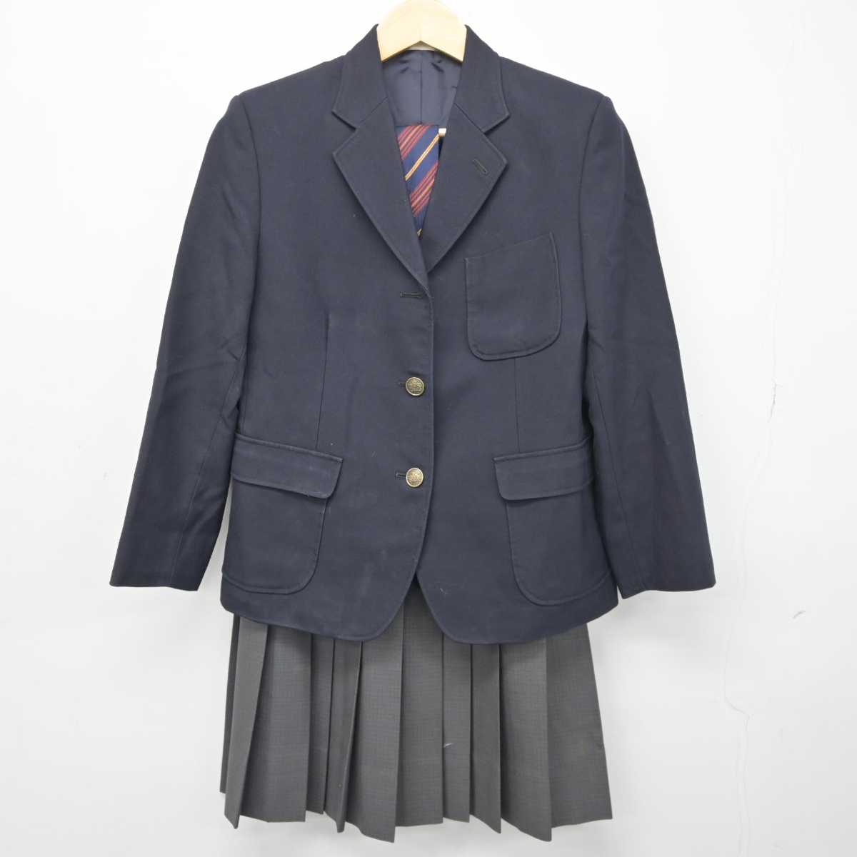 【中古】神奈川県 野川中学校 女子制服 3点 (ブレザー・スカート) sf044576