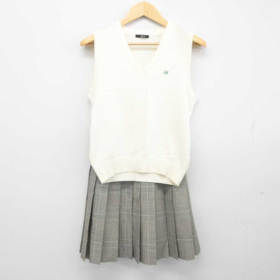 【中古】山梨県 日本大学明誠高等学校 女子制服 2点 (ニットベスト・スカート) sf044594