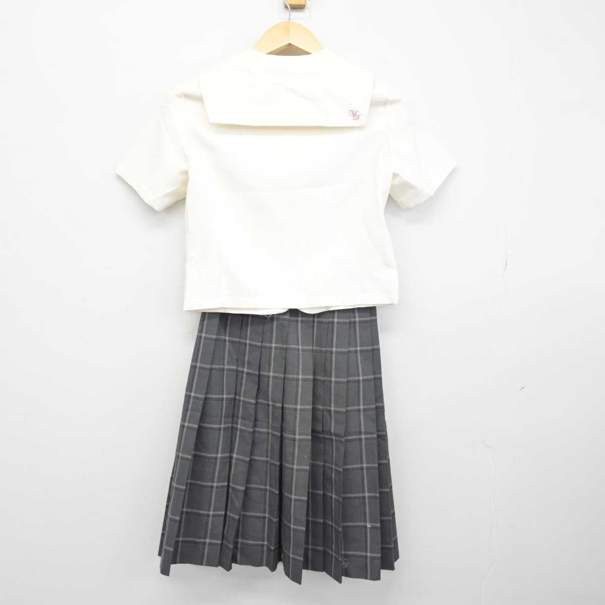 【中古】福岡県 明光学園中学校 女子制服 3点 (セーラー服・スカート) sf044598