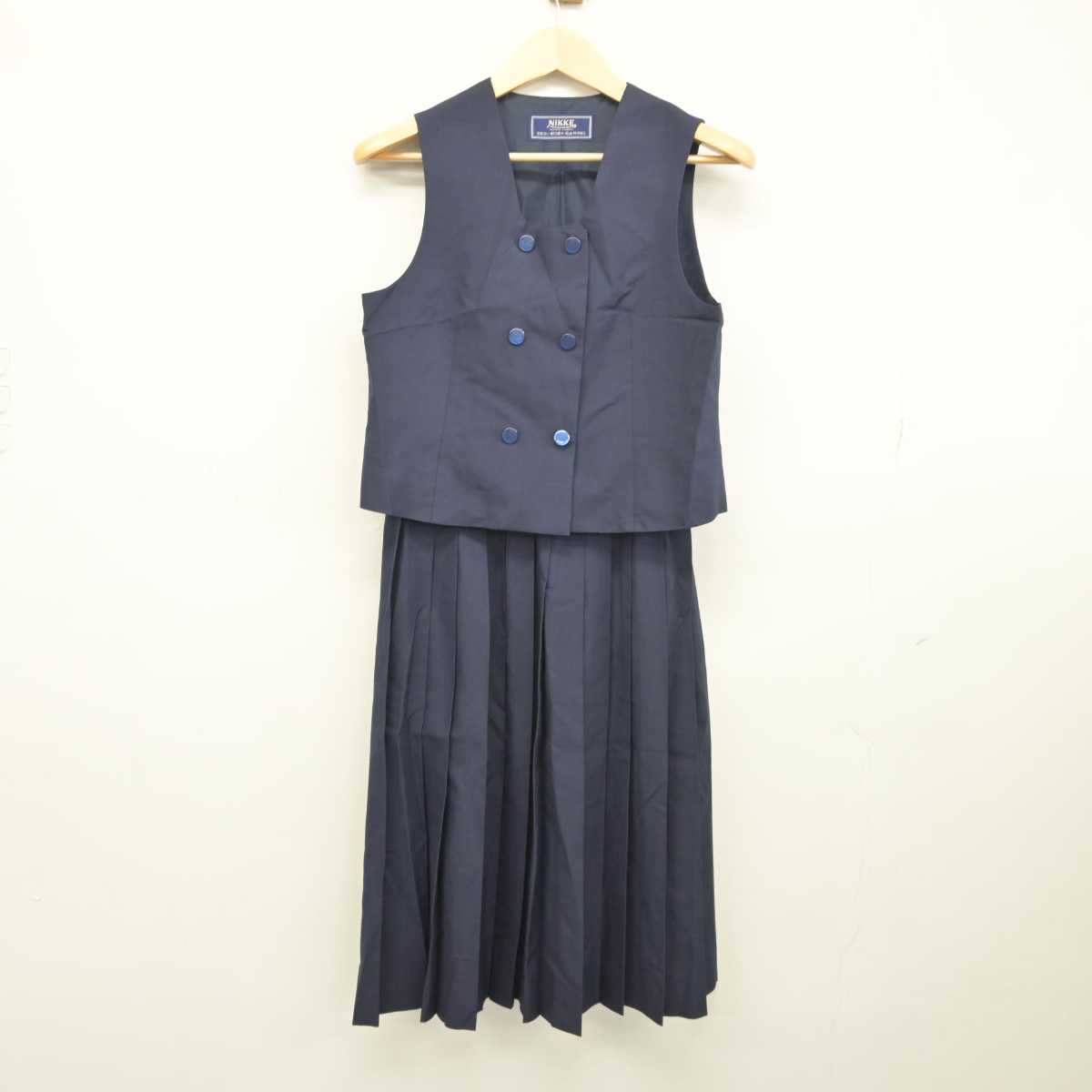 【中古】埼玉県 植竹中学校 女子制服 2点 (ベスト・スカート) sf044602