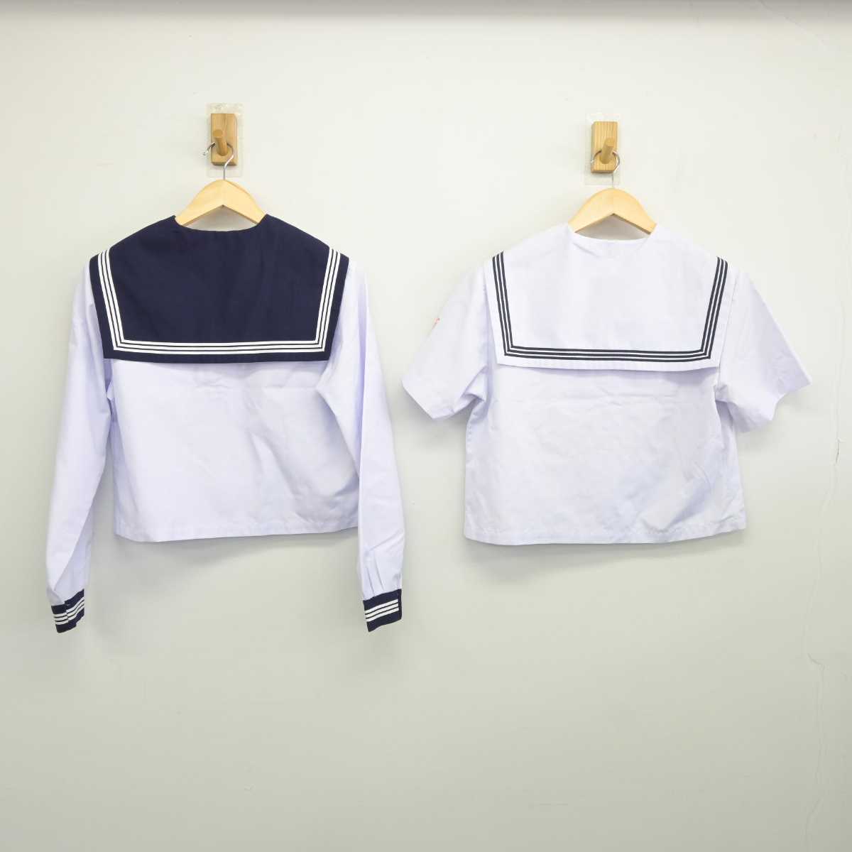 【中古】富山県 堀川中学校 女子制服 2点 (セーラー服) sf044626