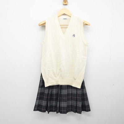 【中古】東京都 深沢中学校 女子制服 2点 (ニットベスト・スカート) sf044631