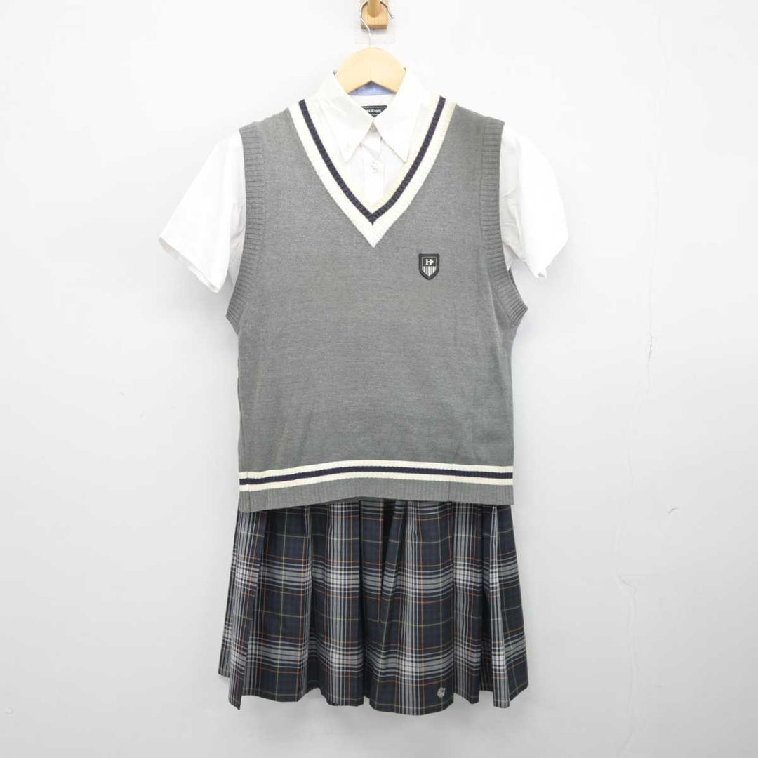 【中古】大阪府 関西大学北陽高等学校 女子制服 4点 (ニットベスト・シャツ・スカート) sf044641 | 中古制服通販パレイド