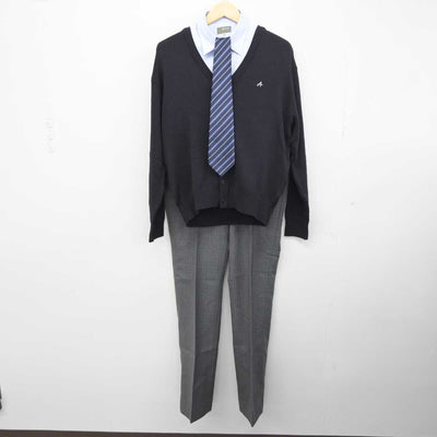 【中古】 飛鳥未来高等学校 男子制服 5点 (ブレザー・ニット・シャツ・ズボン) sf044680