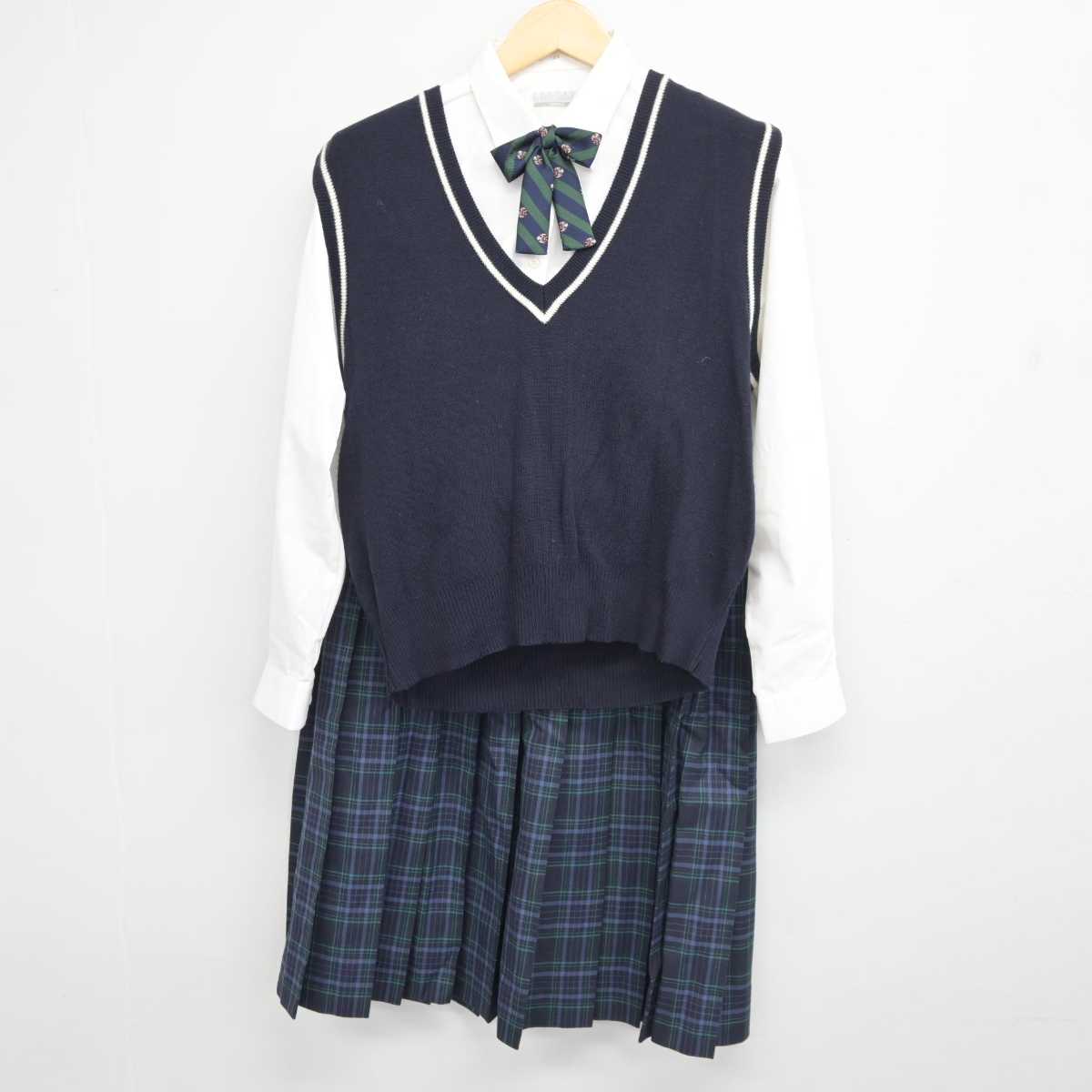 中古】神奈川県 緑が丘中学校 女子制服 6点 (ブレザー・ニットベスト・シャツ・スカート) sf044682 | 中古制服通販パレイド